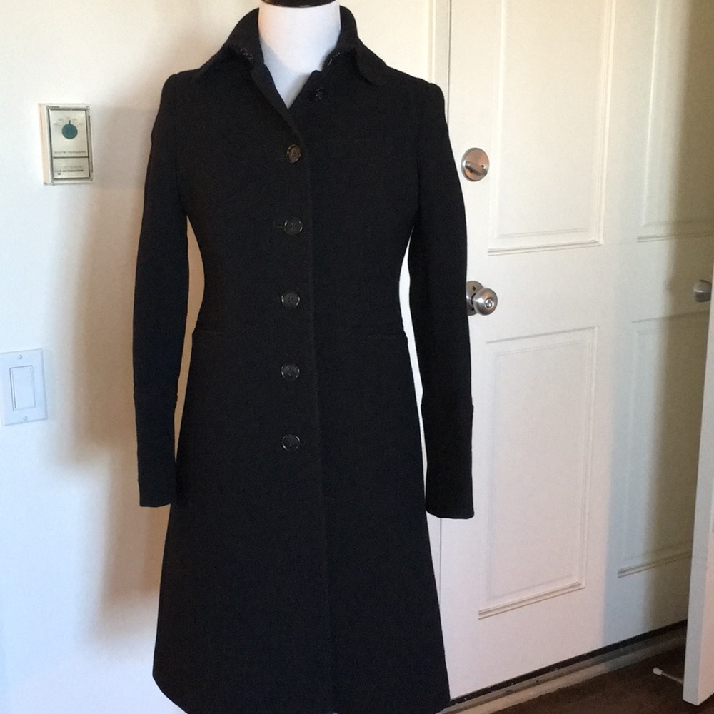 J. Crew Double Cloth Black Coat 00P